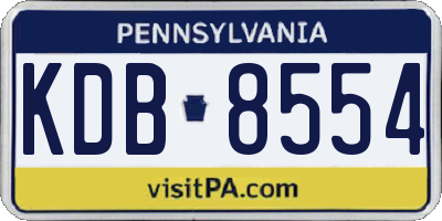 PA license plate KDB8554