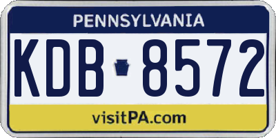 PA license plate KDB8572