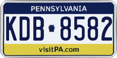 PA license plate KDB8582