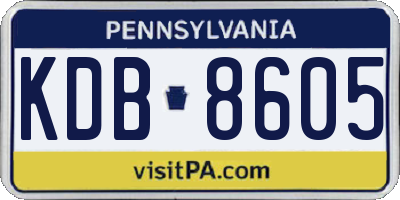 PA license plate KDB8605