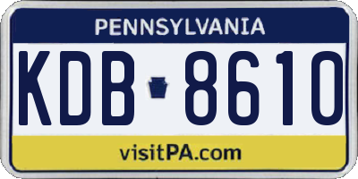PA license plate KDB8610