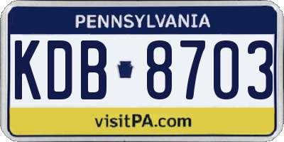 PA license plate KDB8703