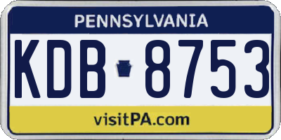 PA license plate KDB8753