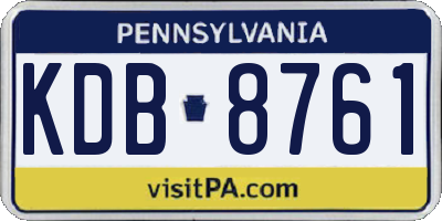 PA license plate KDB8761