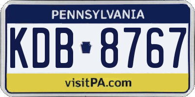 PA license plate KDB8767