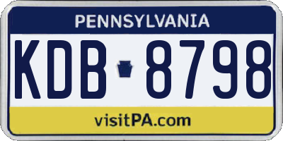 PA license plate KDB8798