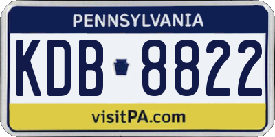 PA license plate KDB8822