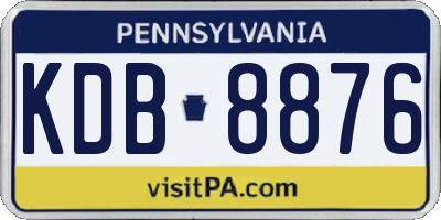 PA license plate KDB8876