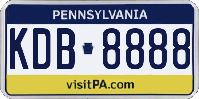 PA license plate KDB8888