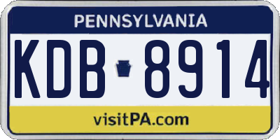 PA license plate KDB8914