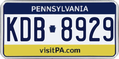 PA license plate KDB8929