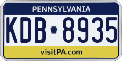 PA license plate KDB8935
