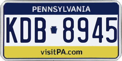 PA license plate KDB8945