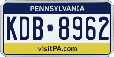 PA license plate KDB8962