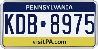 PA license plate KDB8975