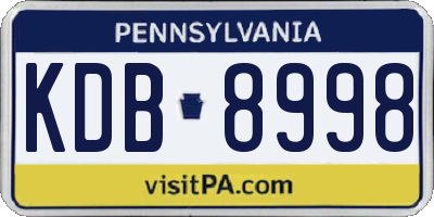 PA license plate KDB8998