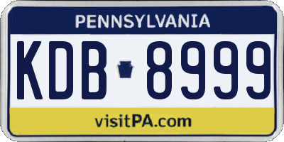 PA license plate KDB8999