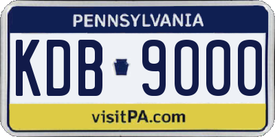 PA license plate KDB9000