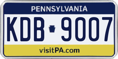 PA license plate KDB9007