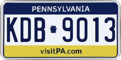 PA license plate KDB9013