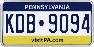 PA license plate KDB9094