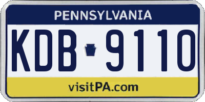 PA license plate KDB9110
