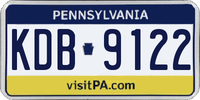 PA license plate KDB9122