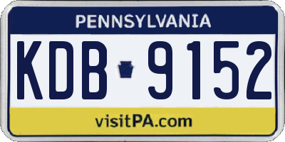 PA license plate KDB9152