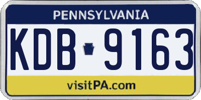PA license plate KDB9163