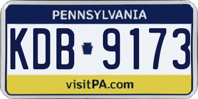 PA license plate KDB9173