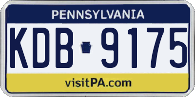 PA license plate KDB9175