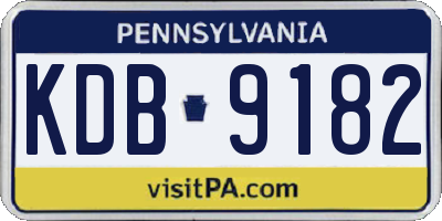 PA license plate KDB9182