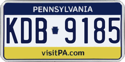 PA license plate KDB9185