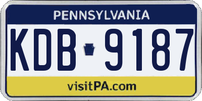 PA license plate KDB9187
