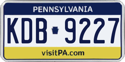 PA license plate KDB9227
