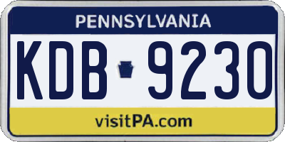 PA license plate KDB9230