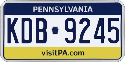 PA license plate KDB9245