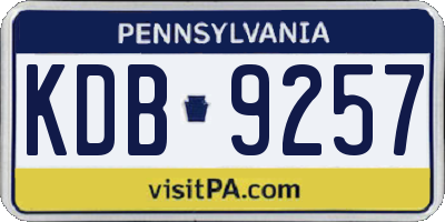 PA license plate KDB9257