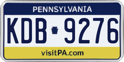 PA license plate KDB9276