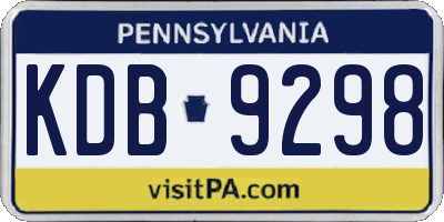 PA license plate KDB9298