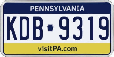 PA license plate KDB9319