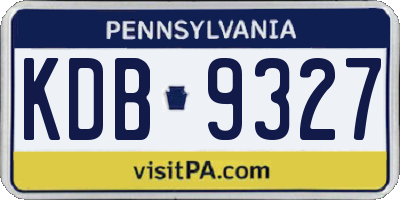 PA license plate KDB9327