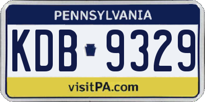 PA license plate KDB9329