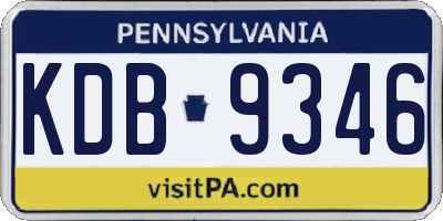 PA license plate KDB9346