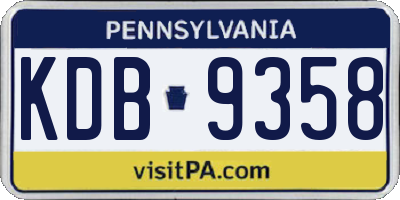 PA license plate KDB9358