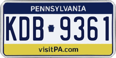 PA license plate KDB9361