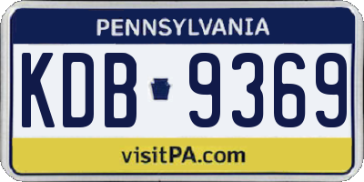 PA license plate KDB9369