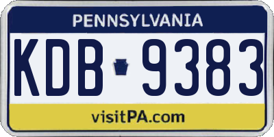 PA license plate KDB9383