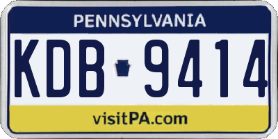 PA license plate KDB9414