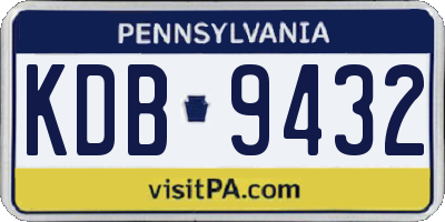 PA license plate KDB9432